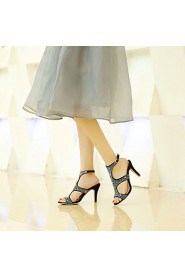 Women's Shoes Stiletto Heels/Sling back/Open Toe Sandals Party & Evening/Dress Black/Blue/Purple