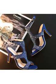 Women's Shoes Stiletto Heels/Sling back/Open Toe Sandals Party & Evening/Dress Black/Blue/Purple