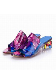 Fashion Women's Shoes Leatherette Chunky Heel Wedges / Peep Toe / Novelty Sandals Office & Career / Dress / Casual