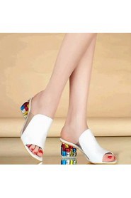 Fashion Women's Shoes Leatherette Chunky Heel Wedges / Peep Toe / Novelty Sandals Office & Career / Dress / Casual