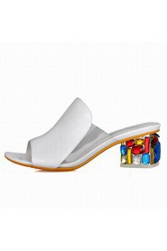 Fashion Women's Shoes Leatherette Chunky Heel Wedges / Peep Toe / Novelty Sandals Office & Career / Dress / Casual