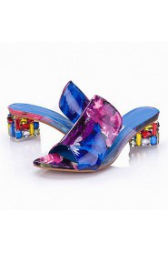 Fashion Women's Shoes Leatherette Chunky Heel Wedges / Peep Toe / Novelty Sandals Office & Career / Dress / Casual