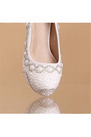 Women's Wedding Shoes Heels/Platform/Round Toe Heels Wedding White/Beige