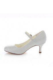 Women's Shoes Stretch Satin Stiletto Heel Heels / Round Toe Heels Wedding / Party & Evening / Dress Ivory