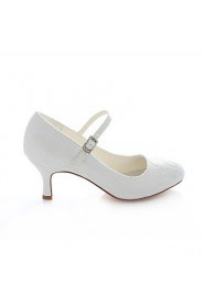 Women's Shoes Stretch Satin Stiletto Heel Heels / Round Toe Heels Wedding / Party & Evening / Dress Ivory