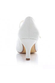 Women's Shoes Stretch Satin Stiletto Heel Heels / Round Toe Heels Wedding / Party & Evening / Dress Ivory