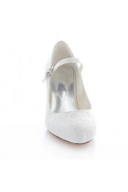 Women's Shoes Stretch Satin Stiletto Heel Heels / Round Toe Heels Wedding / Party & Evening / Dress Ivory