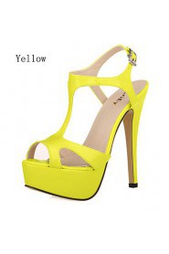 Women's Shoes Leatherette Stiletto Heel Heels / Peep Toe / Platform Sandals Wedding / Party & Evening / DressBlack /