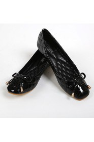 Women's Shoes Leatherette Flat Heel Comfort / Round Toe Flats Casual Black