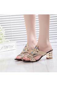 Women's Shoes Chunky Heel Open Toe Sandals Casual Black/Blue