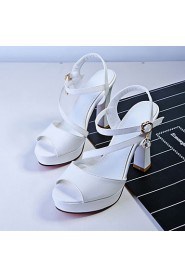 Women's Shoes Chunky Heel Heels/Platform/Slingback/Open Toe Sandals Party & Evening/Dress Black/Pink/White/Beige