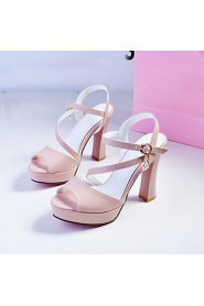 Women's Shoes Chunky Heel Heels/Platform/Slingback/Open Toe Sandals Party & Evening/Dress Black/Pink/White/Beige