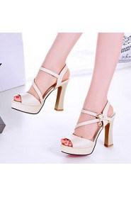 Women's Shoes Chunky Heel Heels/Platform/Slingback/Open Toe Sandals Party & Evening/Dress Black/Pink/White/Beige