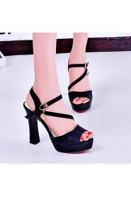 Women's Shoes Chunky Heel Heels/Platform/Slingback/Open Toe Sandals Party & Evening/Dress Black/Pink/White/Beige