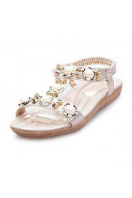 Women's Shoes Leatherette Flat Heel Slingback Sandals Dress Silver/Gold