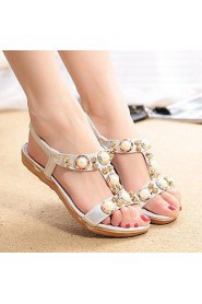 Women's Shoes Leatherette Flat Heel Slingback Sandals Dress Silver/Gold