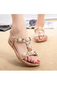 Women's Shoes Leatherette Flat Heel Slingback Sandals Dress Silver/Gold