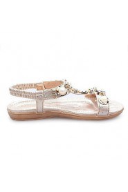 Women's Shoes Leatherette Flat Heel Slingback Sandals Dress Silver/Gold