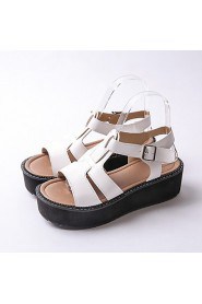 Women's Shoes Platform Platform / Creepers Sandals Outdoor / Dress / Casual Black / White / Beige