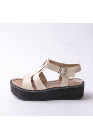 Women's Shoes Platform Platform / Creepers Sandals Outdoor / Dress / Casual Black / White / Beige