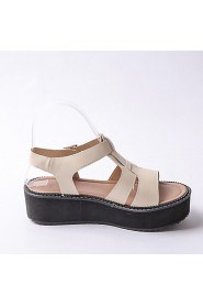 Women's Shoes Platform Platform / Creepers Sandals Outdoor / Dress / Casual Black / White / Beige