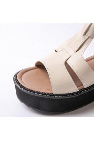 Women's Shoes Platform Platform / Creepers Sandals Outdoor / Dress / Casual Black / White / Beige