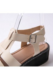 Women's Shoes Platform Platform / Creepers Sandals Outdoor / Dress / Casual Black / White / Beige