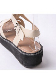 Women's Shoes Platform Platform / Creepers Sandals Outdoor / Dress / Casual Black / White / Beige