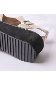 Women's Shoes Platform Platform / Creepers Sandals Outdoor / Dress / Casual Black / White / Beige