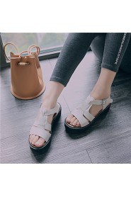 Women's Shoes Platform Platform / Creepers Sandals Outdoor / Dress / Casual Black / White / Beige