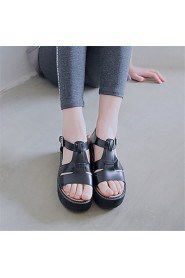 Women's Shoes Platform Platform / Creepers Sandals Outdoor / Dress / Casual Black / White / Beige