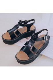 Women's Shoes Platform Platform / Creepers Sandals Outdoor / Dress / Casual Black / White / Beige