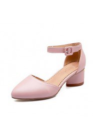 Women's Shoes Patent Leather Low Heel Heels /Pointed Toe / Closed Toe Heels Office & Career / Casual Blue / Pink / White