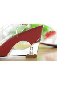 Women's Shoes Silicone / Patent Leather Wedge Heel Wedges / Peep Toe Sandals Office & Career / Dress /Blue / Red