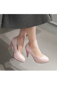 Women's Shoes Leatherette Cone Heel Heels / Platform / Round Toe Heels Office & Career / Dress / Casual Black