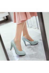 Women's Shoes Leatherette Cone Heel Heels / Platform / Round Toe Heels Office & Career / Dress / Casual Black