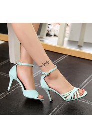 Women's Shoes Stiletto Heel Heels / Peep Toe / Ankle Strap Sandals Wedding / Party & Evening / Dress Black / Blue /Red