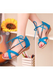 Women's Low Heel Open Toe Sandals Shoes With Beading