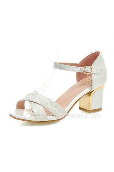 Women's Shoes Customized Materials Chunky Heel Heels Sandals Party & Evening / Dress / Casual Pink / White