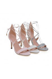 Women's Shoes Stiletto Heel Heels / Ankle Strap Sandals Party & Evening / Dress / Casual Pink / White /Gray