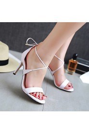 Women's Shoes Stiletto Heel Heels / Ankle Strap Sandals Party & Evening / Dress / Casual Pink / White /Gray