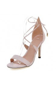 Women's Shoes Stiletto Heel Heels / Ankle Strap Sandals Party & Evening / Dress / Casual Pink / White /Gray