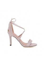 Women's Shoes Stiletto Heel Heels / Ankle Strap Sandals Party & Evening / Dress / Casual Pink / White /Gray