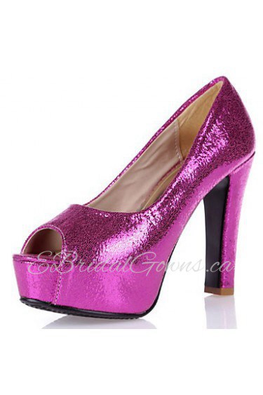 Women's Shoes Chunky Heel/Peep Toe/Platform Heels Party & Evening/Dress Blue/Silver/Gold/Fuchsia