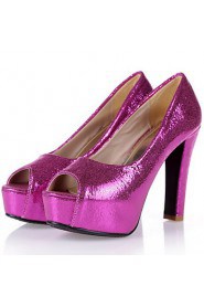 Women's Shoes Chunky Heel/Peep Toe/Platform Heels Party & Evening/Dress Blue/Silver/Gold/Fuchsia