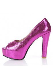 Women's Shoes Chunky Heel/Peep Toe/Platform Heels Party & Evening/Dress Blue/Silver/Gold/Fuchsia