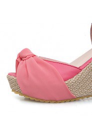 Women's Shoes Wedges / Heels / Peep Toe / Platform Sandals / Heels Outdoor / Dress / Casual Pink / Almond / Beige