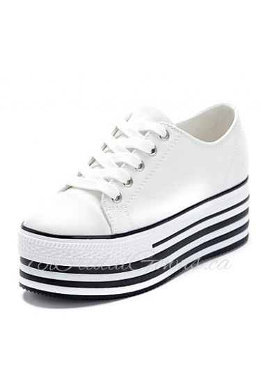 Women's Shoes Canvas Platform Platform / Creepers Fashion Sneakers Casual Black / White