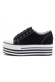 Women's Shoes Canvas Platform Platform / Creepers Fashion Sneakers Casual Black / White