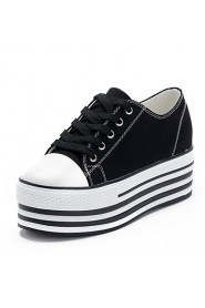 Women's Shoes Canvas Platform Platform / Creepers Fashion Sneakers Casual Black / White